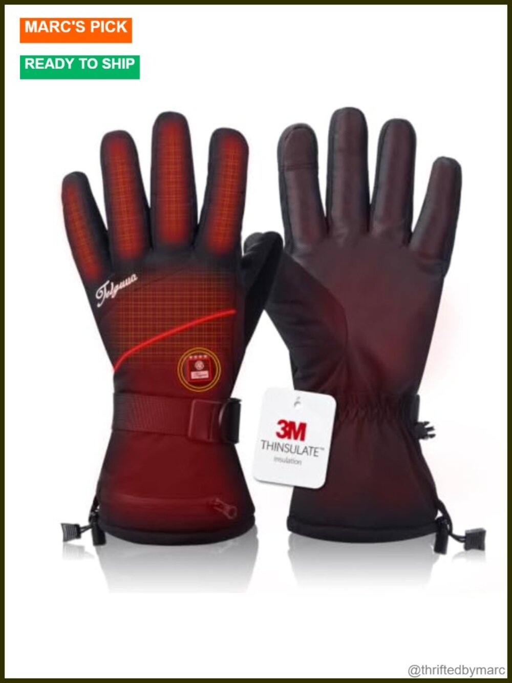 3M Thinsulate Heated Gloves Waterproof Touchscreen Winter Work Ski